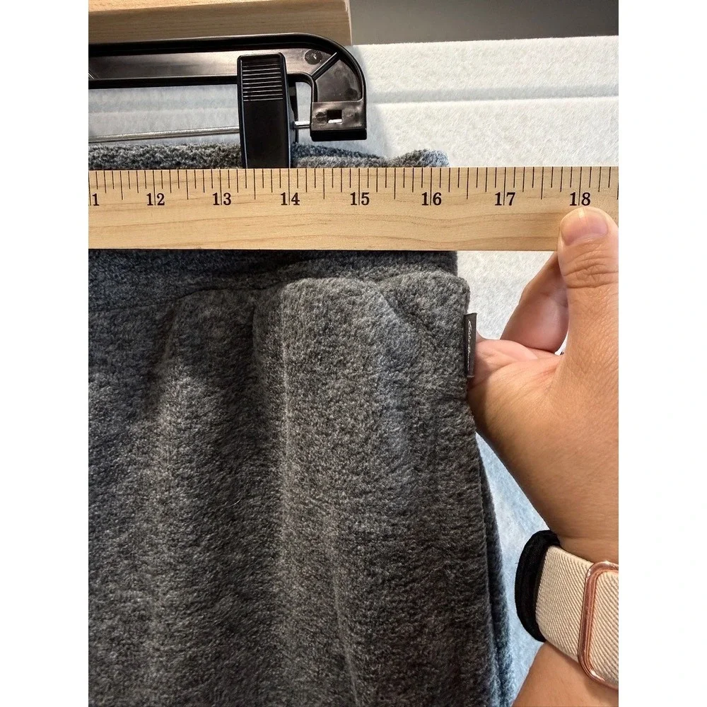 Eddie Bauer Fleece Joggers Mens M Gray Elastic Drawstring Sweatpants D3159589
